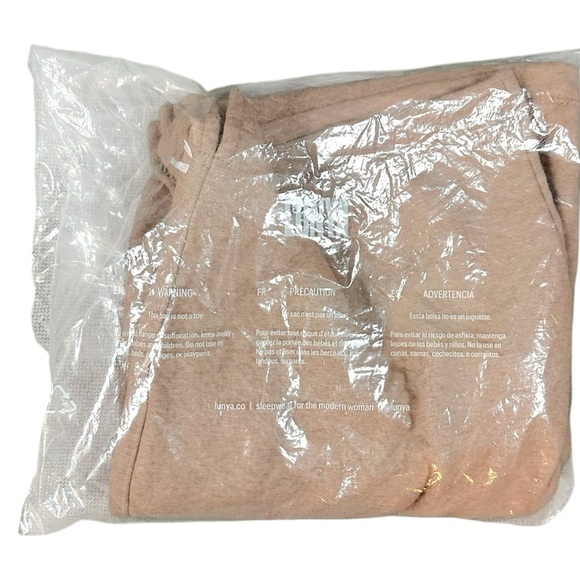 Lunya Restore Double Faced Shorts Tan Nude Size Medium NEW Neutral Sleep Lounge - Picture 12 of 14